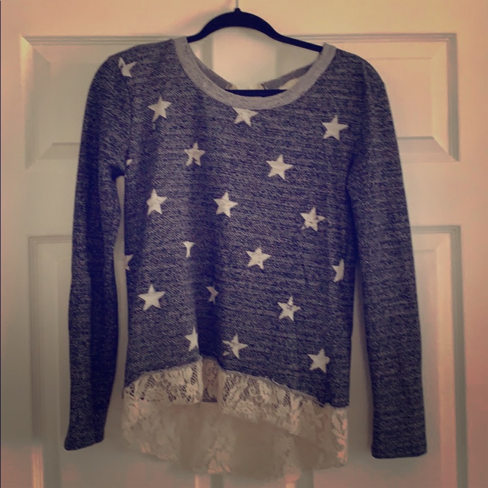 Knit cream navy stars